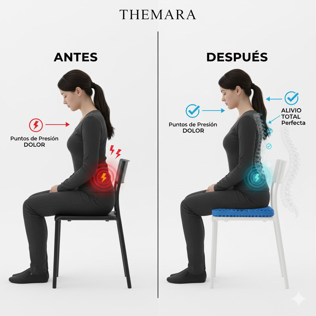 Cojín de Gel Ortopédico para Alivio de Espalda y Coxis