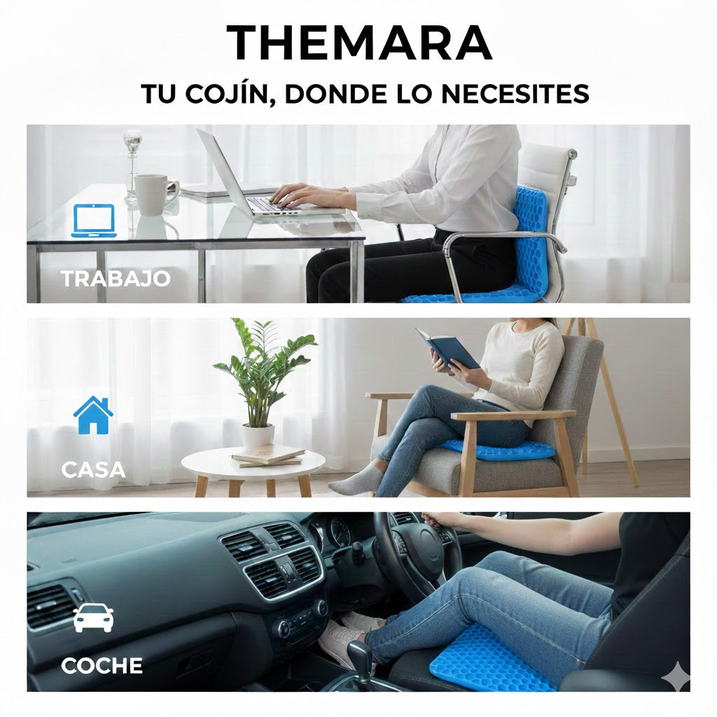 Cojín de Gel Ortopédico para Alivio de Espalda y Coxis